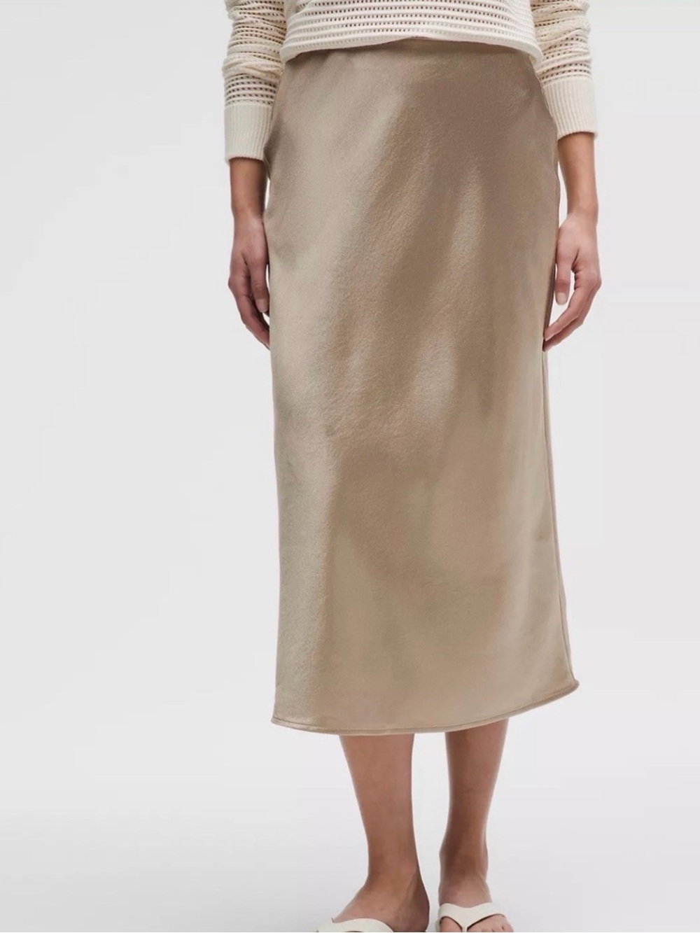 Lululemon Atheltica high rise midi skirt gold metallic